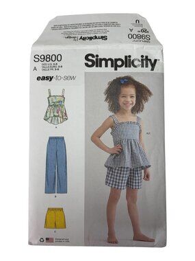 Simplicity Girl's Summer Wear Sewing Pattern S9800 Sz 3 - 8 FF Uncut 2023